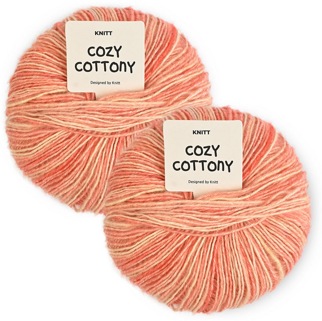 Knitt Cozy Cottony針織線 50g, 2個, 16 Coral