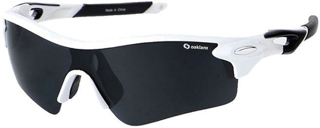 Oaklans Q320 偏光運動太陽眼鏡, 白色 + 黑色 + 煙霧色, 1個