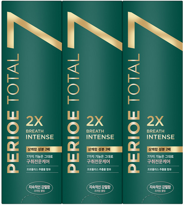 페리오 토탈7 인텐스 프리징 쿨링 치약, 120g, 3개
