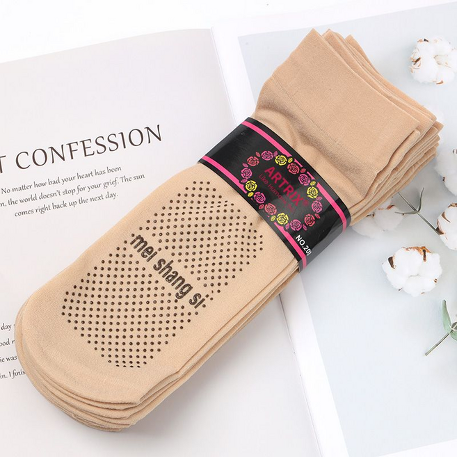 여신 여성용 고탄력 미끄럼방지 발목 스타킹 5켤레 세트