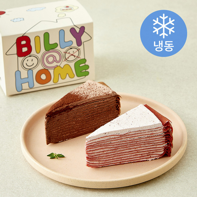 빌리엔젤 초코&딸기 크레이프 조각케이크(냉동), 110g, 1개