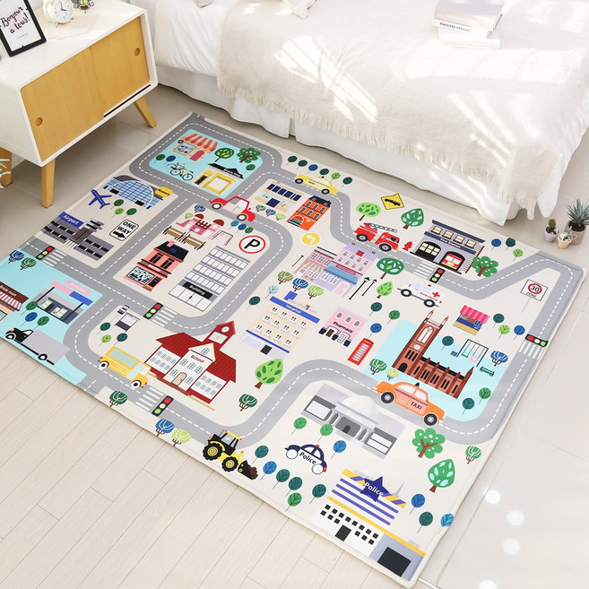 리치러그 아동용 놀이방 시티라인 자동차 도로매트
