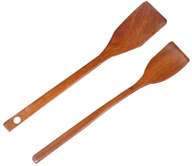 Ebony 簡約塗漆木頭鍋鏟2件組, 棕色, 1組
