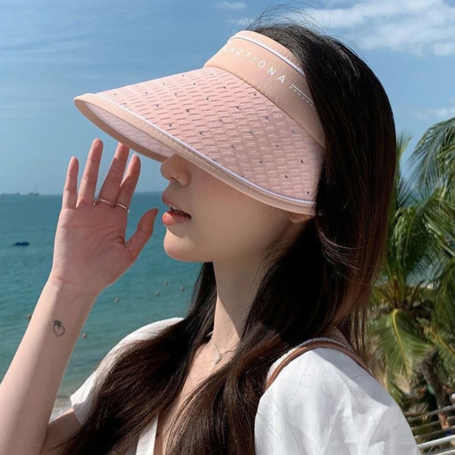 디멜디 여성용 캐주얼 패턴 비즈 썬캡