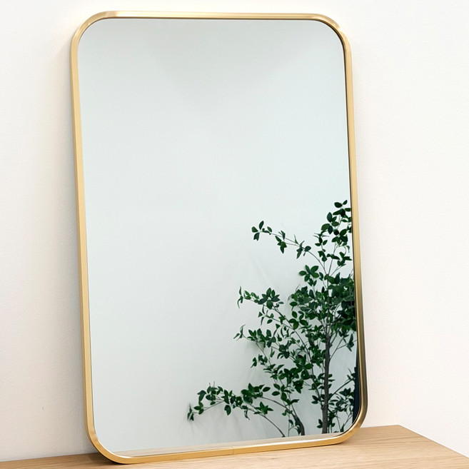 일상도구 인테리어 사각 벽 거울 40 x 60 cm, 골드