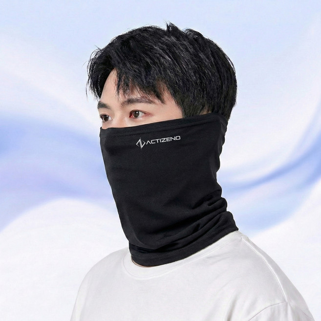 액티제노 자외선 차단 스포츠 배달 쿨마스크, 블랙, 1개