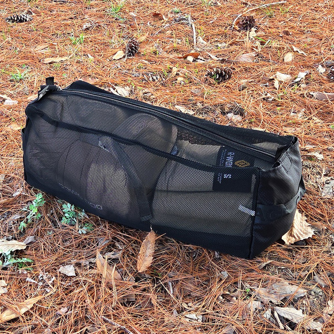 CAMP VILLAGE 露營戶外防潮網眼收納袋 小型, 1個, 1層, 黑色