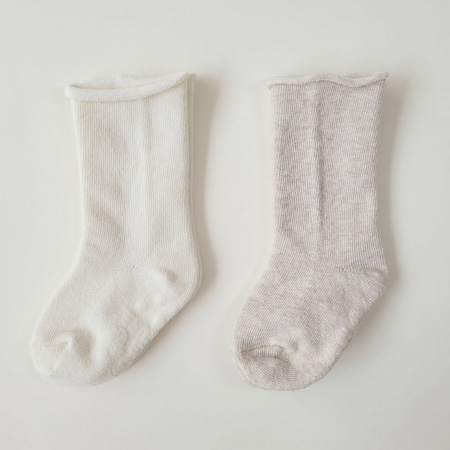 키즈퓨처 유아용 무압박 돌돌이 아띠 중목양말 2켤레 세트