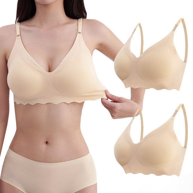 어나더디 패드 일체형 스트랩 심리스 마이핏 브라탑 2p