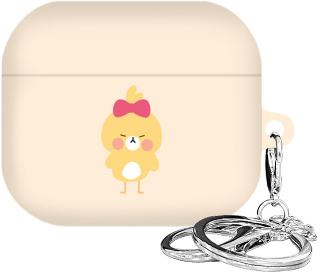 까미또 에어팟 3세대 큐티말랑 케이스 + 키링, 스킨 삐약이, 1개