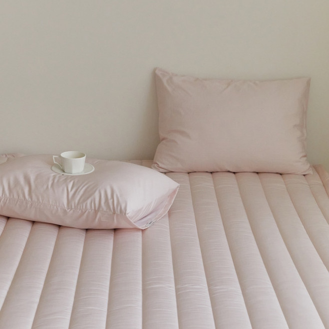 마틸라 포그 실크코튼필 침대패드, 소프트핑크