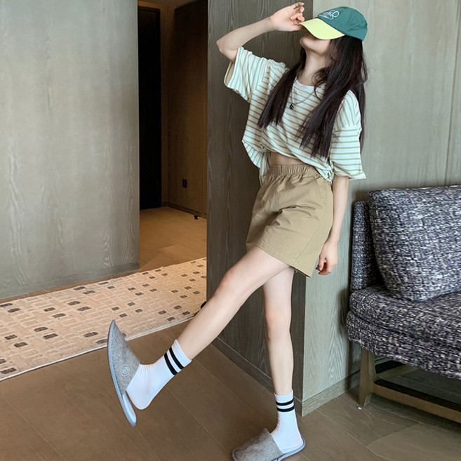 패션풀 여성용 베일리 4부 밴딩 팬츠 28518