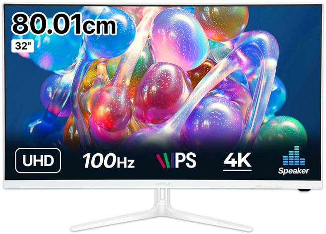 7위 - 인터픽셀 4K UHD IPS 100Hz 컴퓨터 모니터 화이트, IPU3220(무결점), 80.01cm