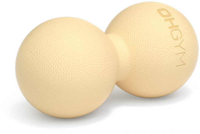 오짐 TPE 마사지 땅콩 듀얼 지압 요가볼, 옐로우, 1개