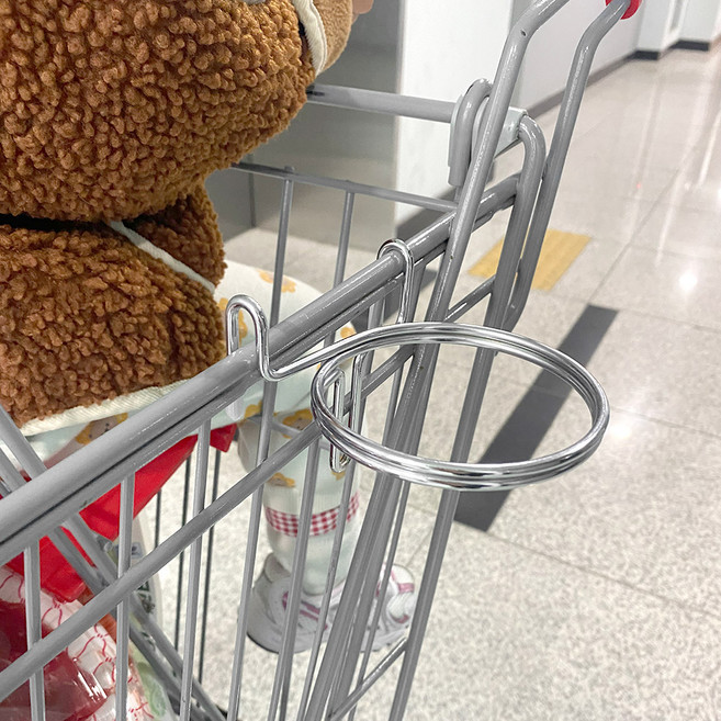 모나코올리브 마트 카트기 커피걸이 컵홀더, 실버, 1개