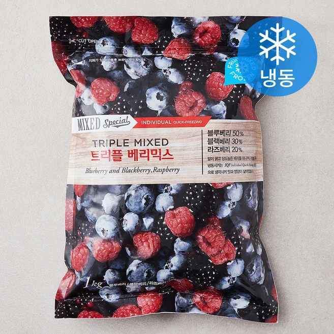 팜앤푸드 트리플 베리믹스 (냉동), 1kg, 1개 - 쿠팡