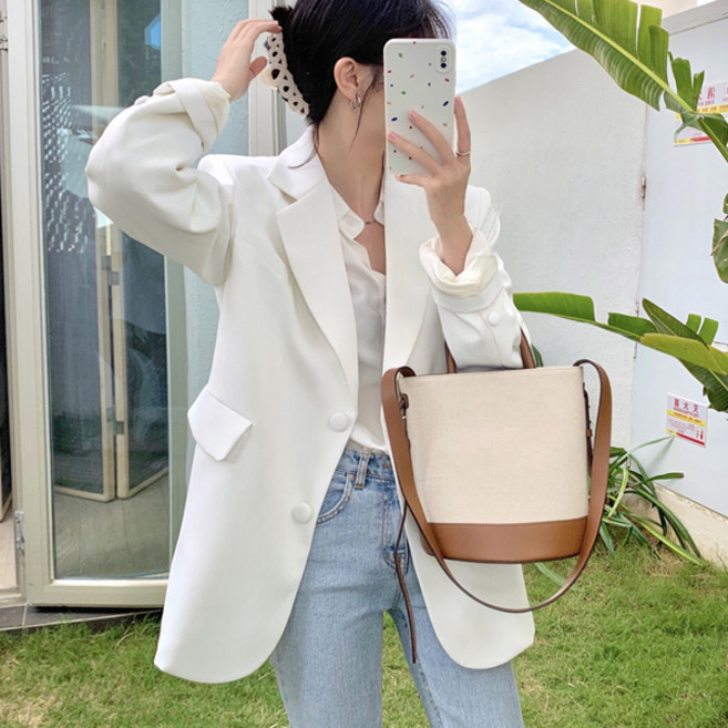 LUNA GIRL 女款馬海毛雙釦夾克 L25SPJK012109