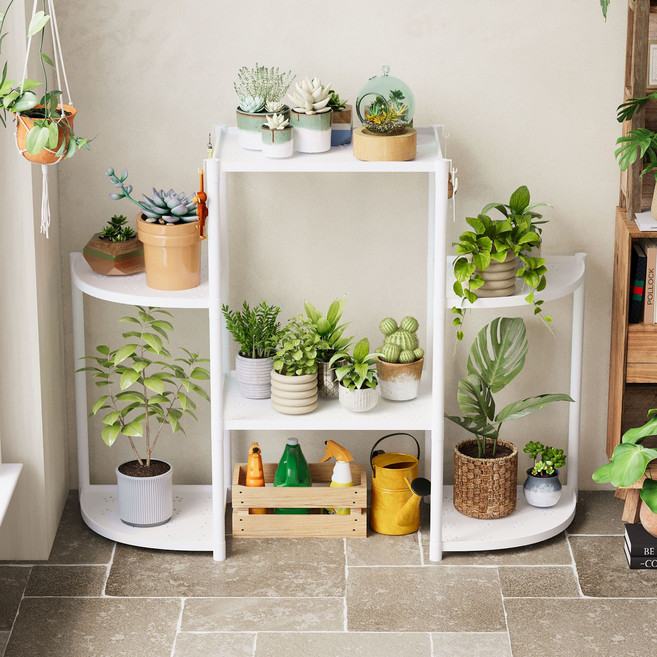 적층식 화분 받침대, 화이트, 6단