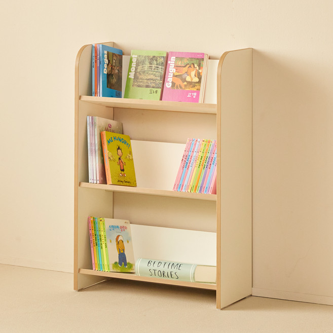 예다움 아동용 오픈 책장, 크림, 3단