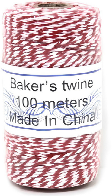 烘焙用雙色棉繩 紅色 100m, 1個