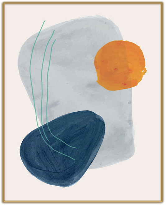 추상 일러스트 그림 인테리어 액자 IDP-066, 엣지 골드