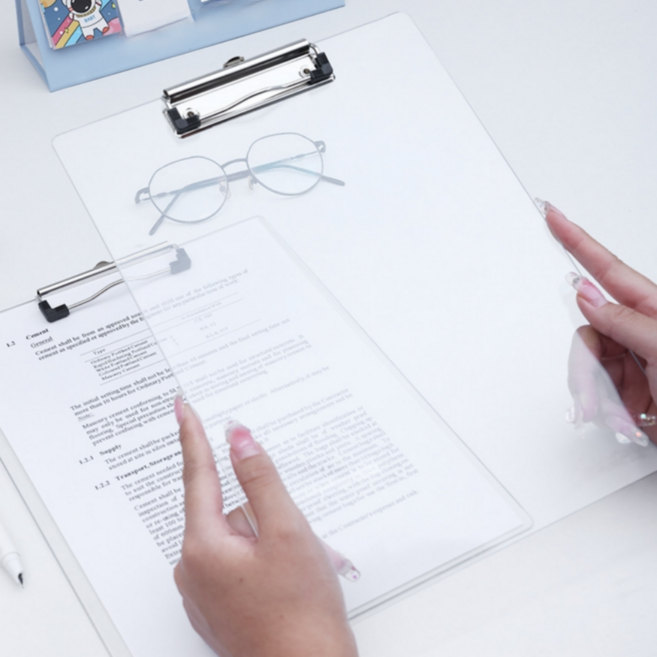 모디안 깨지지 않는 아크릴 클립보드 A4, 1개, 투명