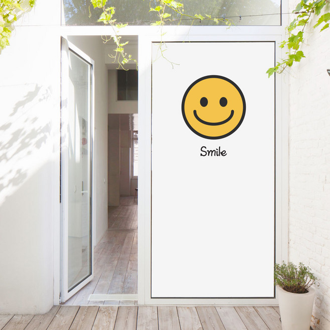 꾸밈 행복스마일 현관문 시트지 ir306, 혼합색상, 100 x 210 cm
