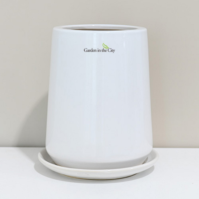 도시정원 모던 도자기 화분 받침세트 A053-3, 화이트, 1세트