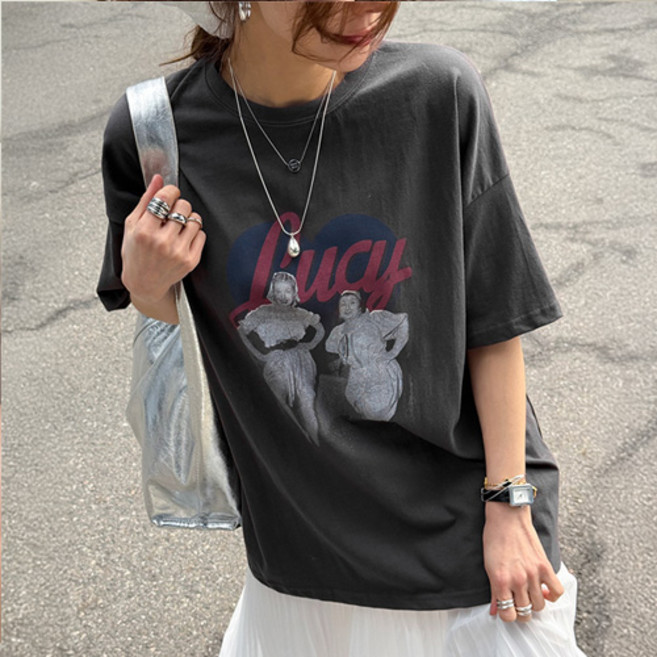 난닝구 여성용 언보츠 나염 반팔티