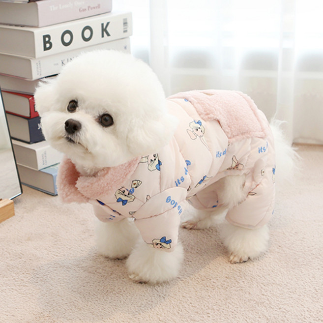 이츠독 경량 패딩 올인원, 핑크, 1개