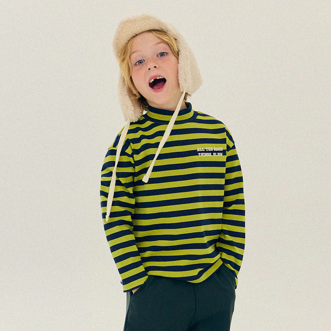 올리반 아동용 스트라이프 반목 티셔츠