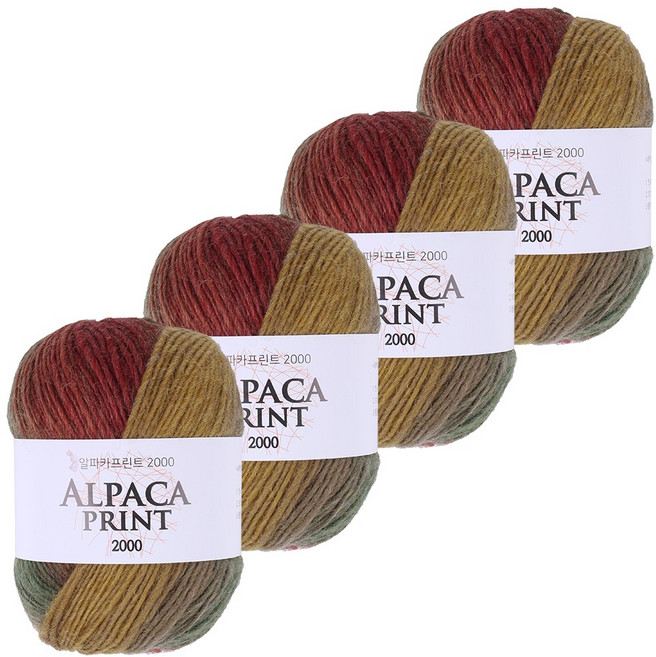 mamaknit Alpaca Print 2000 編織線, 4個, 15 落葉mix