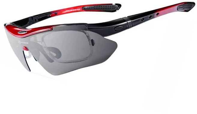 락브로스 스포츠 하프프레임 변색고글 10141, 블랙레드프레임, 1개