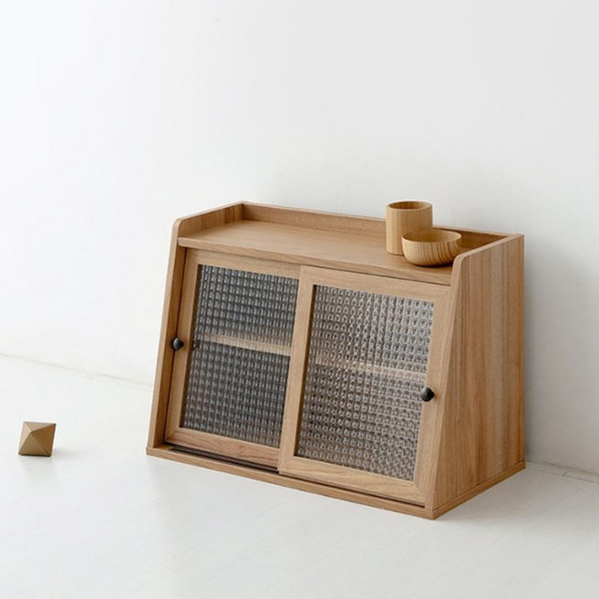 MARKET B 迷你收納櫃 寬版 2門 A型, 棕色