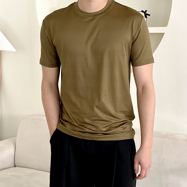 남성용 에어테크 슬림 머슬핏 무지 반팔 티셔츠 2p