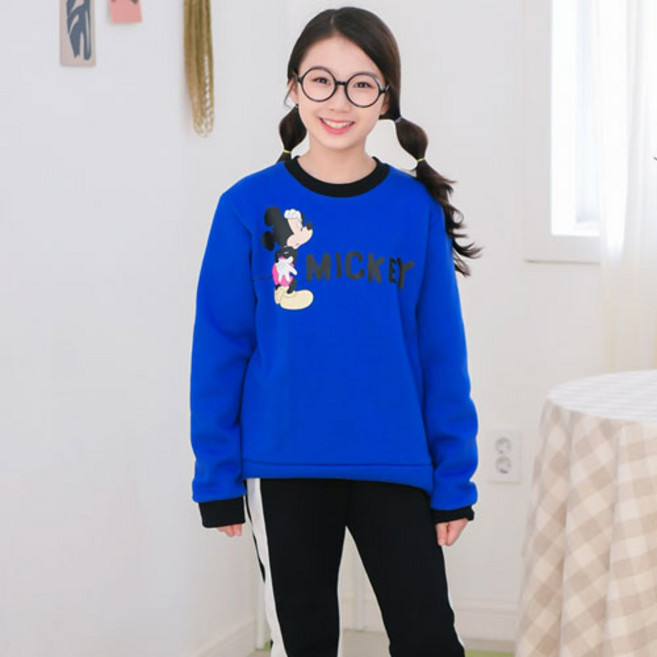 jackid Jackids 女童 Oops米奇配色線條刷毛上下褲裝組