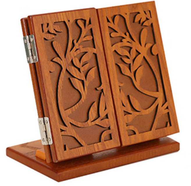 세뇨르킴 접이식 탁상용 목조 화장거울, 연브라운