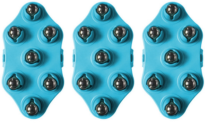 블럭마트 림프 마사지볼, 3개, 블루