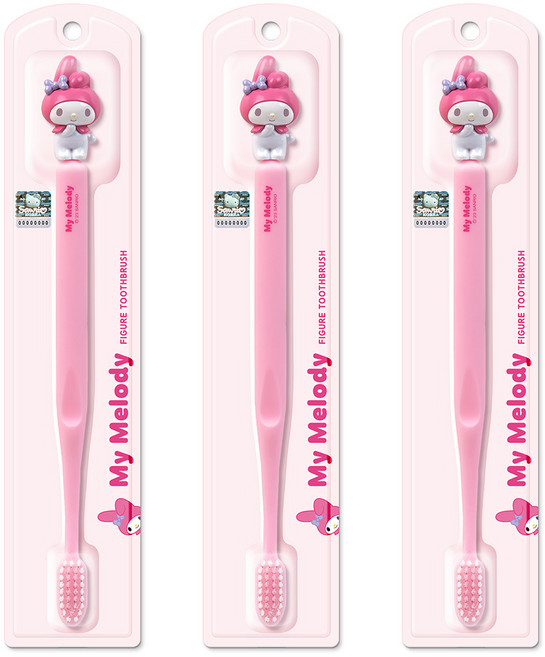 아텍스 마이멜로디 피규어 유아 칫솔, 혼합색상, 1개입, 3개