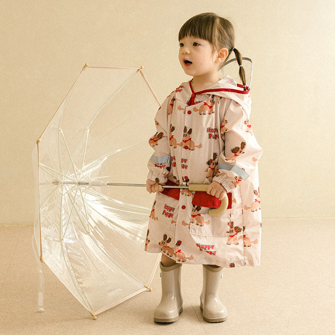 루나스토리 아동용 안전한 반사띠 레인코트