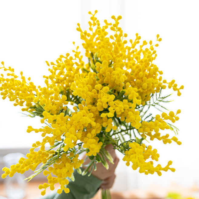 플라워트리 조화 미모사 꽃다발 63cm, 옐로우, 1개