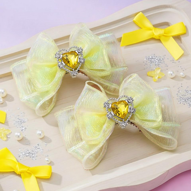 주)비단길 코티나 오로라 리본 집게핀 2p