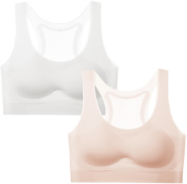 주니데이 심리스 젤리퐁 학생 브라 2종 세트