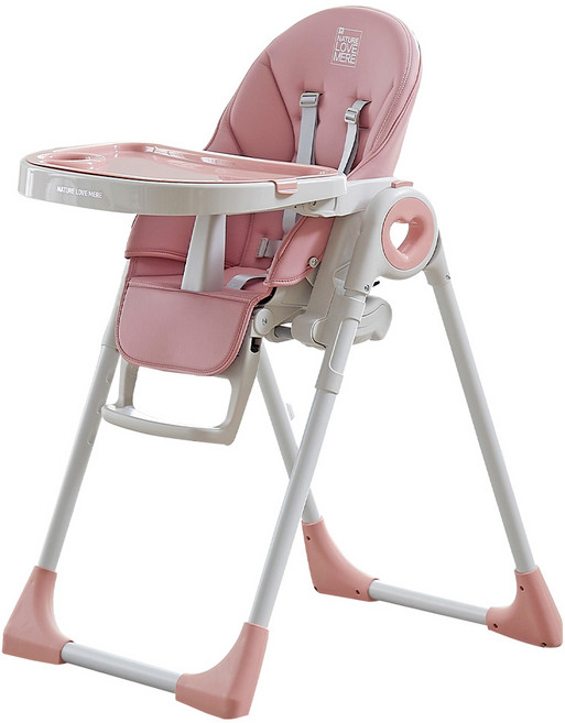 네이쳐러브메레 프리미엄 컴포터블 원터치 유아 하이체어, 소프트 핑크