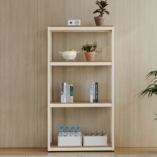 트레벨 컴팩트 조립식 철제 앵글선반, 아이보리, 4단