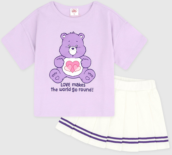 Care Bears 女童款 Love Harmony Bear 百褶褲裙套裝