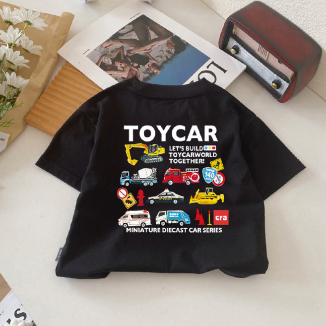 JOYMULTI 男童 Toy Car World 汽車棉質短袖T恤