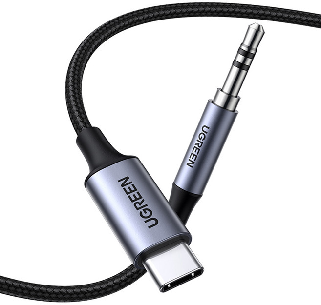 유그린 DAC C타입 to 3.5mm AUX 케이블 1m, CM450, 혼합색상, 1개