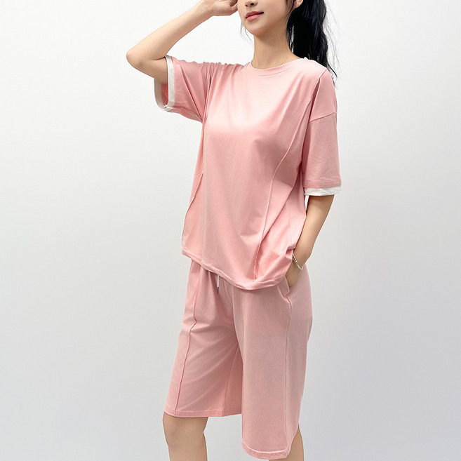 TheSirup 女性運動休閒簡約兩件式套裝