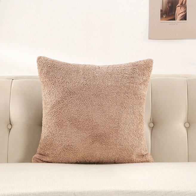 홈플로우 봄가을 테디 몽글털 포근한 쿠션 커버